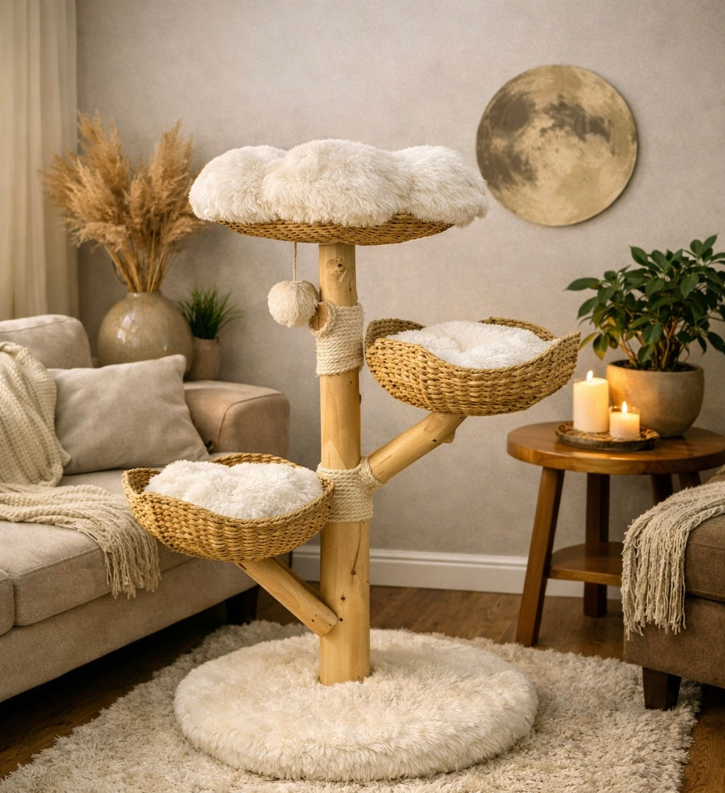 Cozy Holz Kratzbaum-Cloud Edition