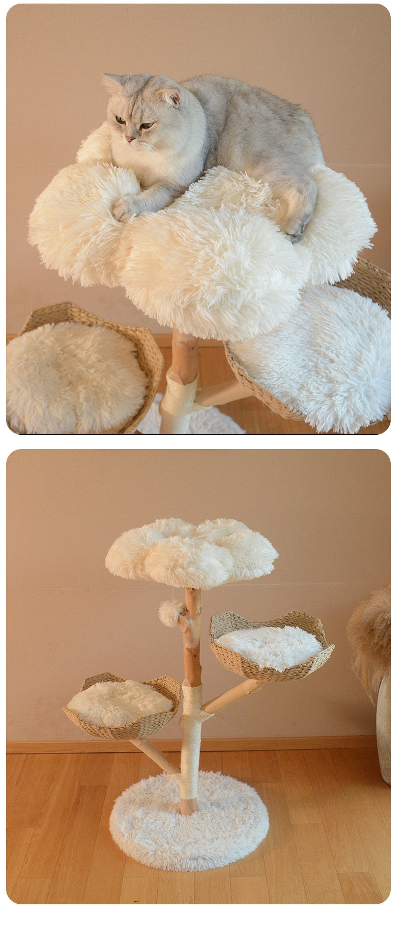 Cozy Holz Kratzbaum-Cloud Edition